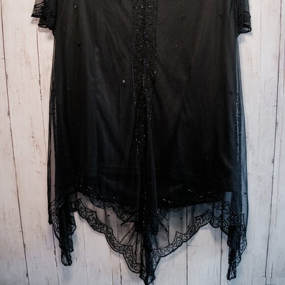 Rare Sparkly Black Art Deco Beaded Tunic - Picture 5 of 7